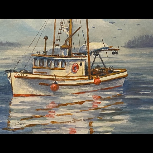 Charming Fishing boat Seascape “The Arielle Troller at La Push” by Anderson - Picture 3 of 16